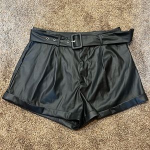 Leather shorts